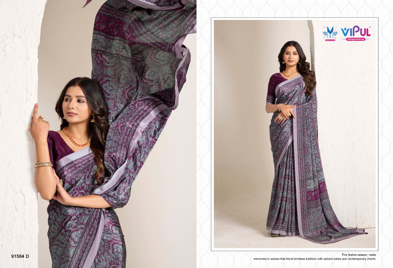 91584-D Heritage Vol 4 Vipul Crepe Sarees