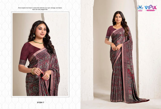 91584-F Heritage Vol 4 Vipul Crepe Sarees