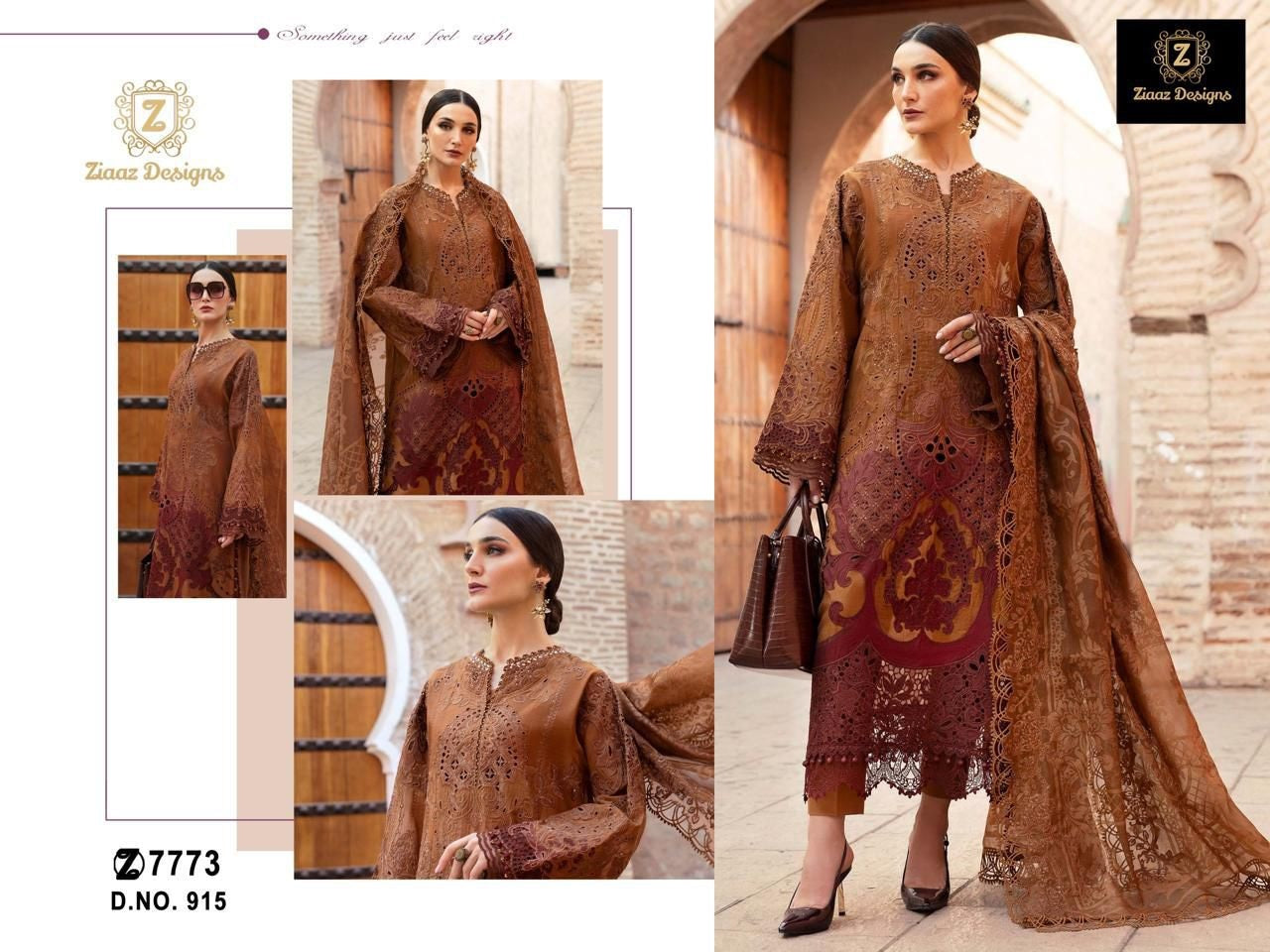 915 Ziaaz Designs Cambric Cotton Pakistani Salwar Suits