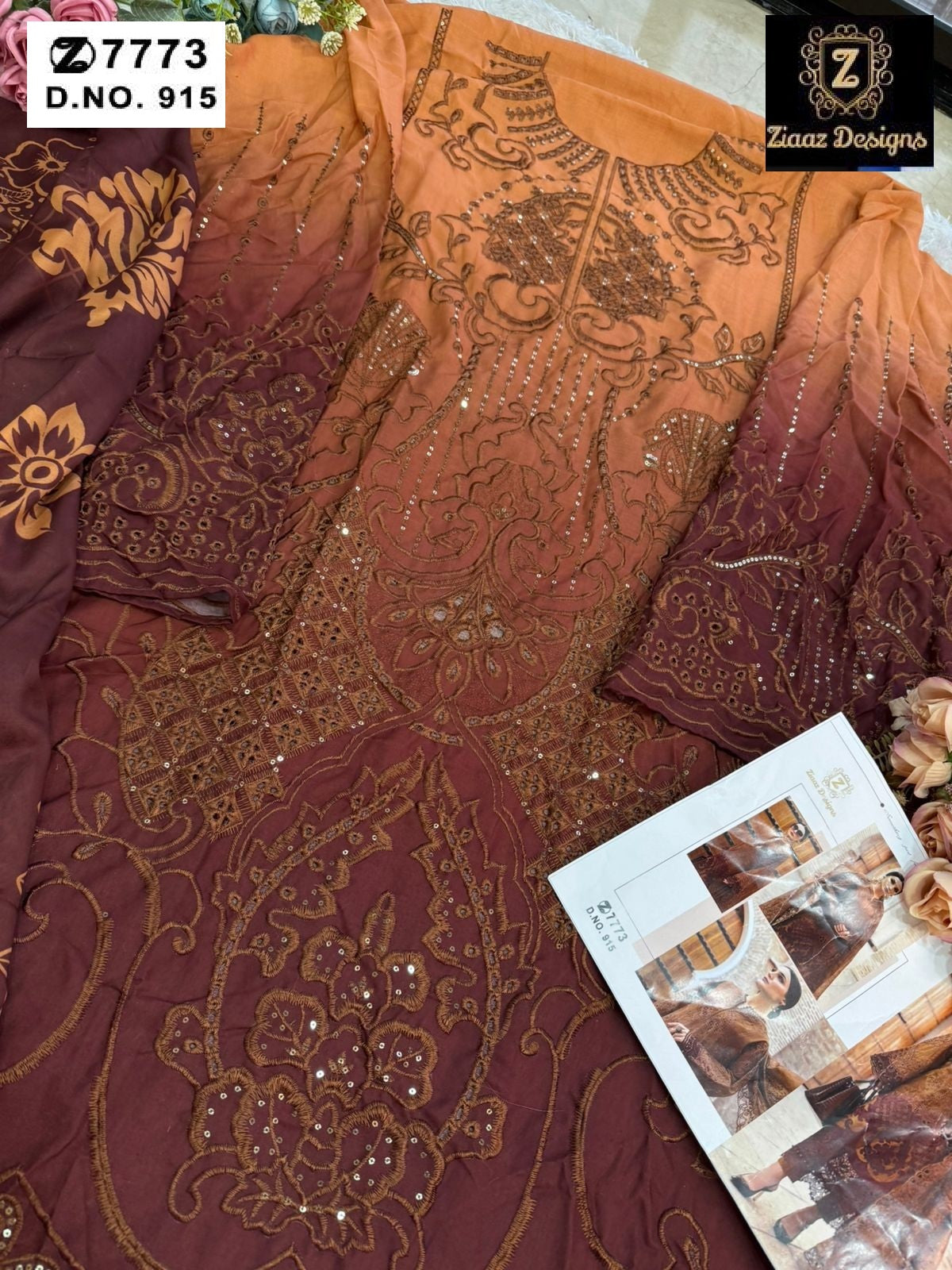915 Ziaaz Designs Cambric Cotton Pakistani Salwar Suits