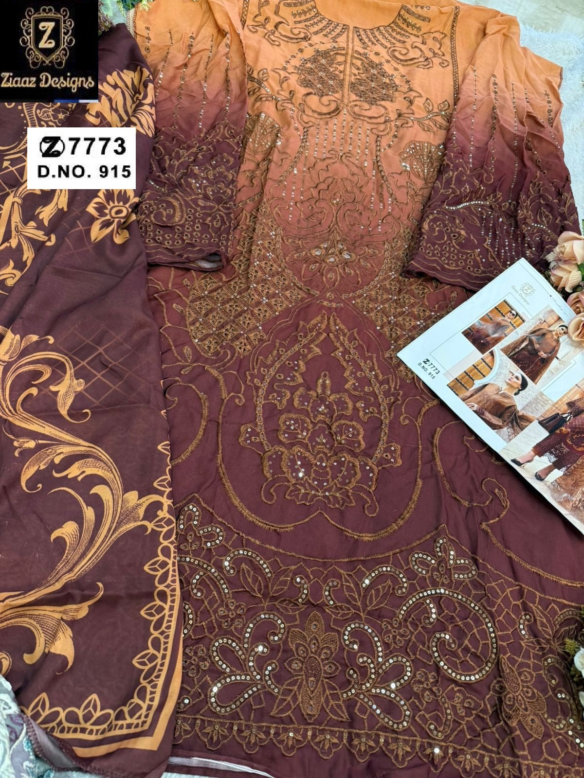 915 Ziaaz Designs Cambric Cotton Pakistani Salwar Suits