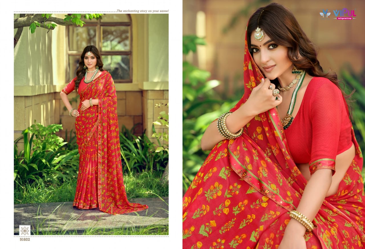 91602 Tulsi Vol 10 Vipul Georgette Sarees