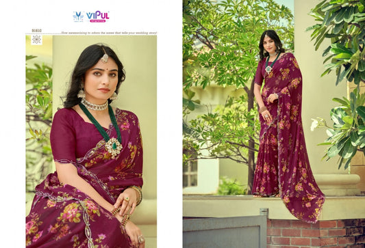 91610 Tulsi Vol 10 Vipul Georgette Sarees