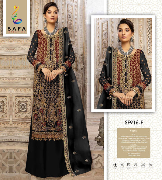 916F Safa Creation Georgette Pakistani Salwar Suits