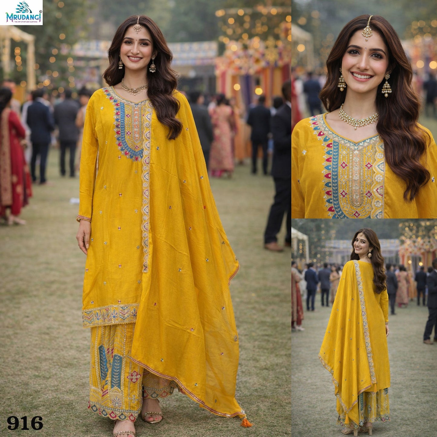 916 Srivalli Mrudangi Real Chinon Readymade Suits