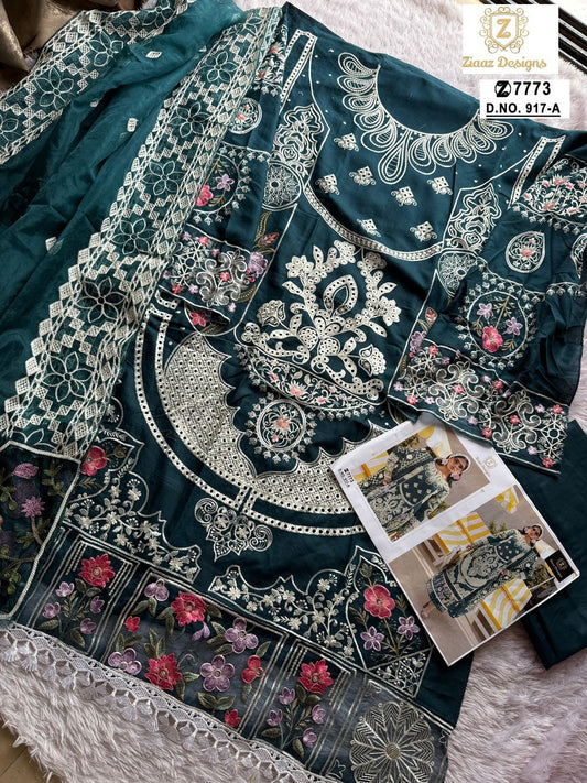 917-A Ziaaz Designs Embroidery Pakistani Salwar Suits