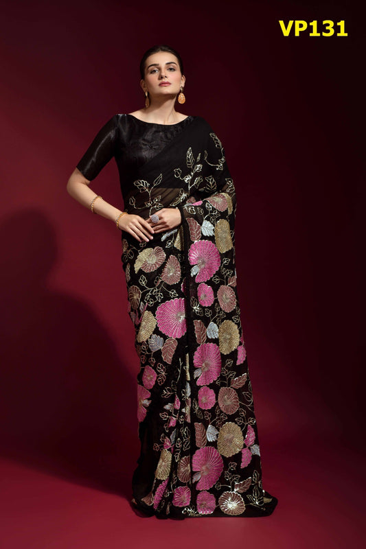 131 Gulabo Fashion Berry Sarees