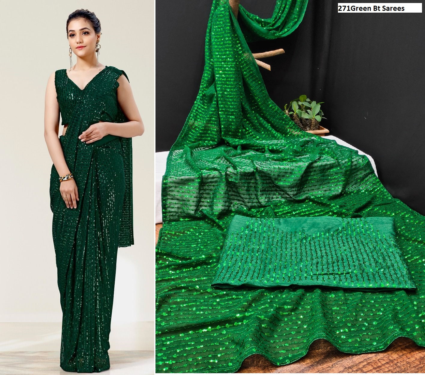 271Geen Bt Sarees
