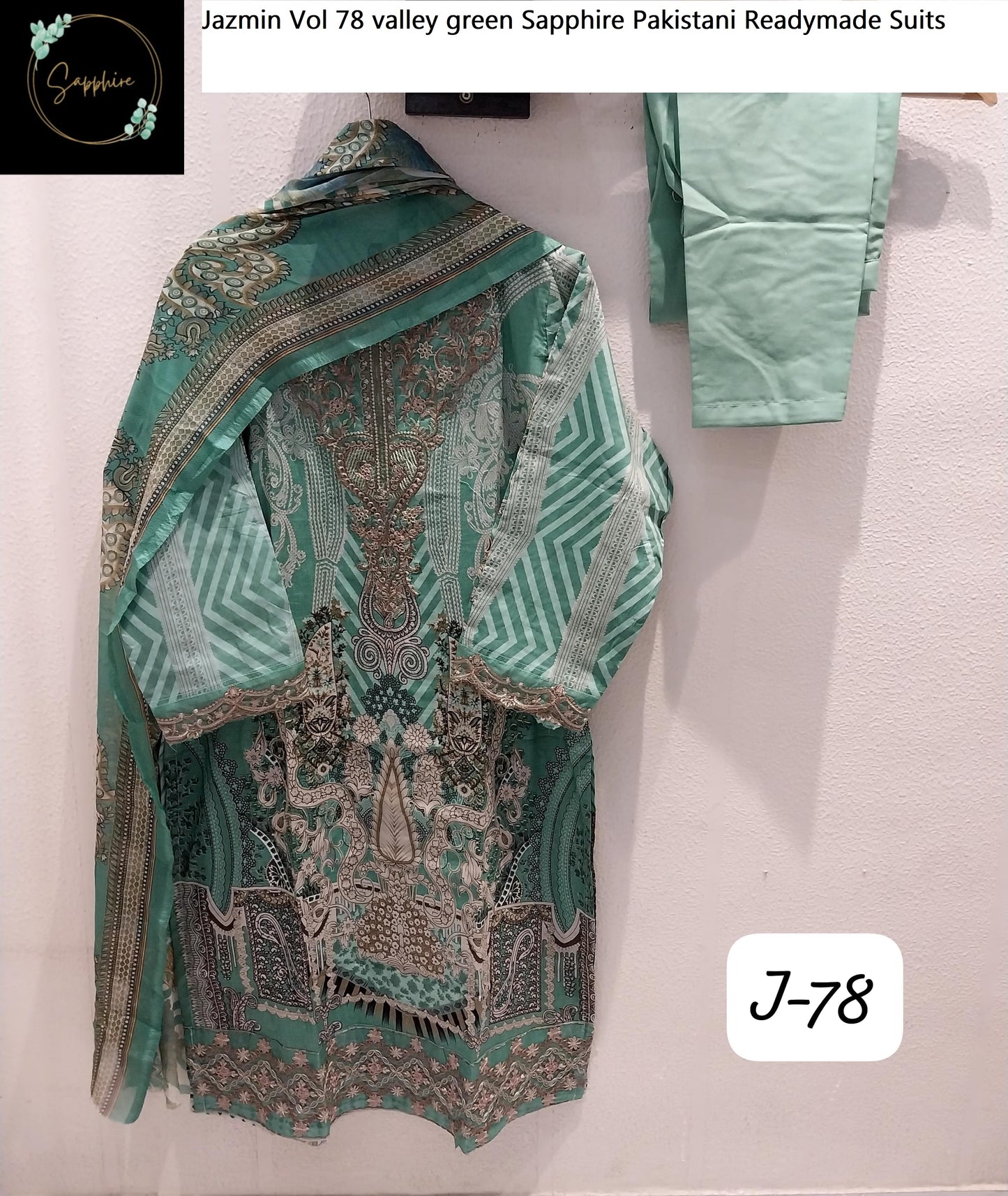 Jazmin Vol 78 Valley Green Sapphire Pakistani Readymade Suits