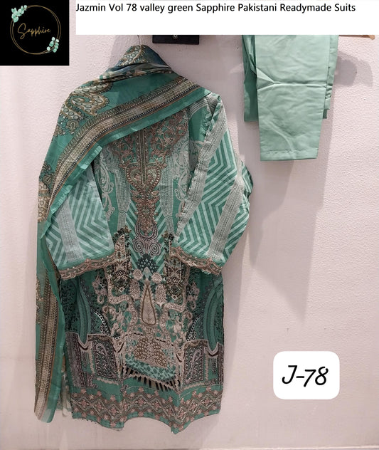 Jazmin Vol 78 Valley Green Sapphire Pakistani Readymade Suits