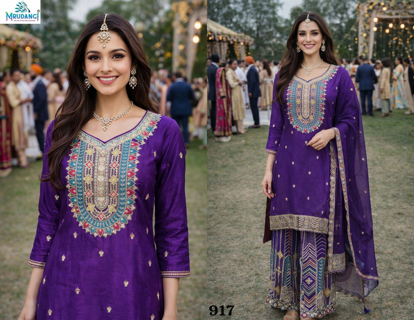 917 Srivalli Mrudangi Real Chinon Readymade Suits