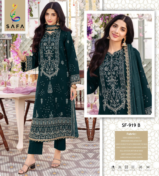919B Safa Creation Embroidery Pakistani Salwar Suits