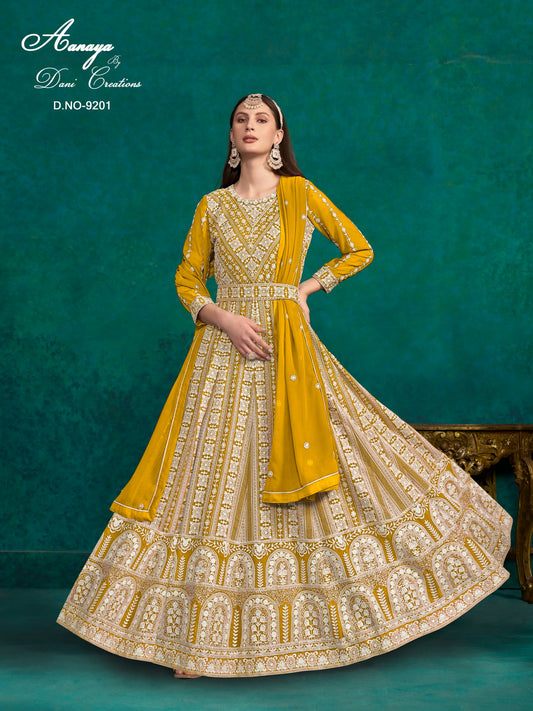9201 Aanaya Vol 192 Dani Creation Lucknovi Work Pakistani Salwar Suits