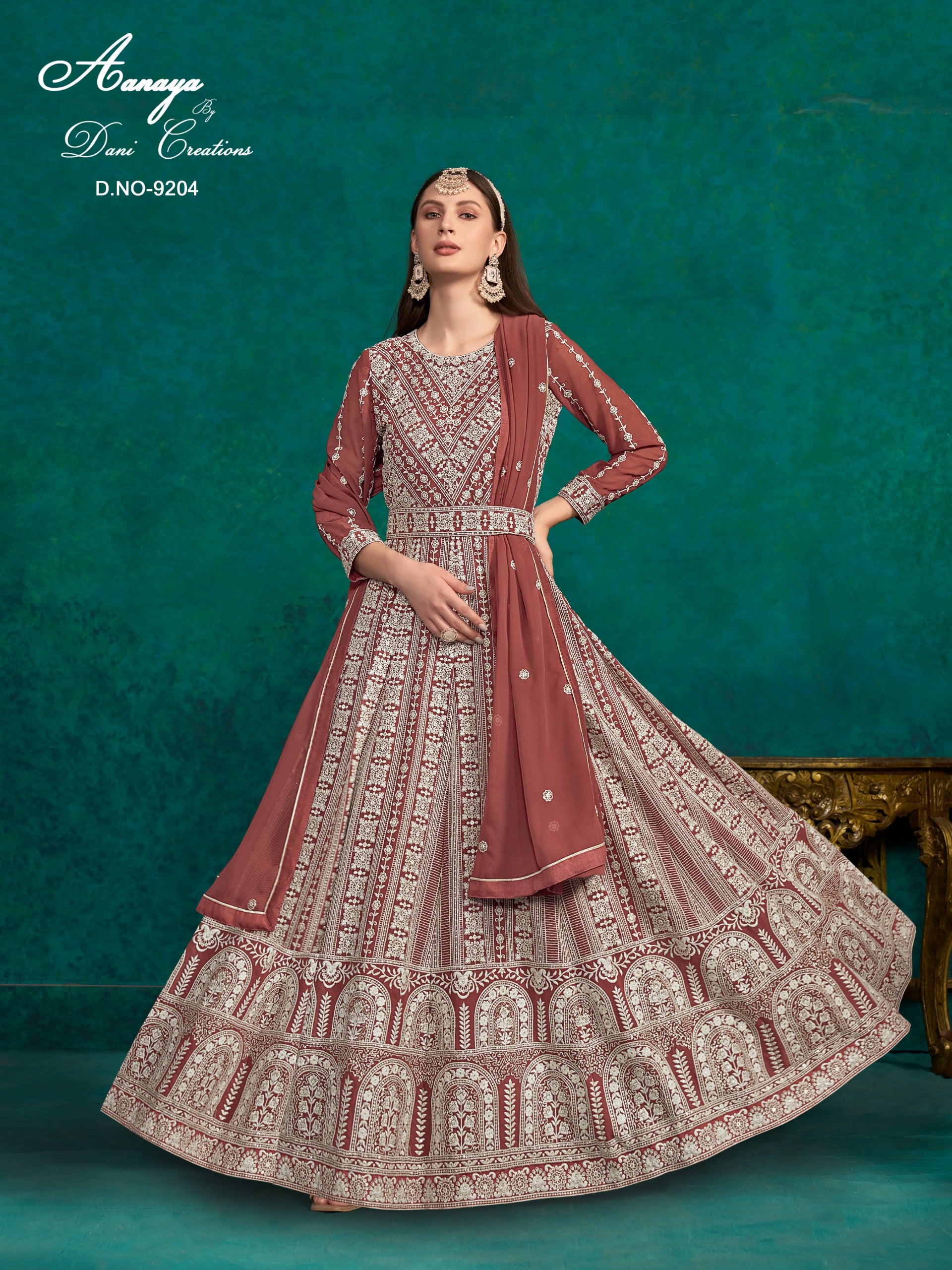 9204 Aanaya Vol 192 Dani Creation Lucknovi Work Pakistani Salwar Suits