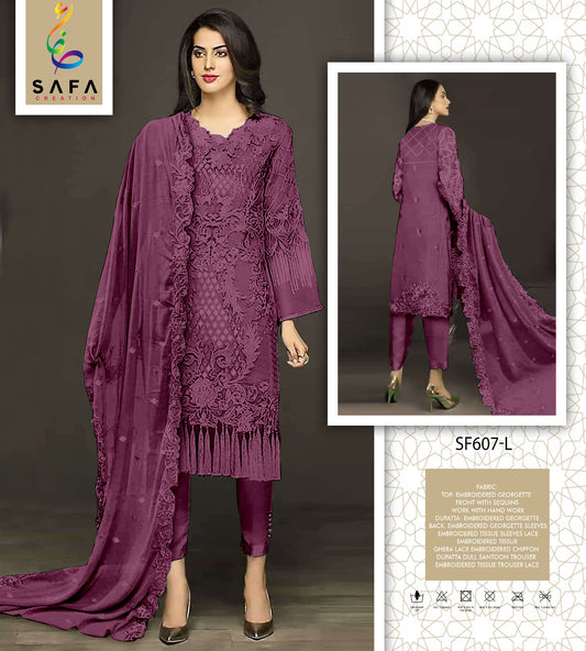 607 L Safa Creation Pakistani Salwar Suits
