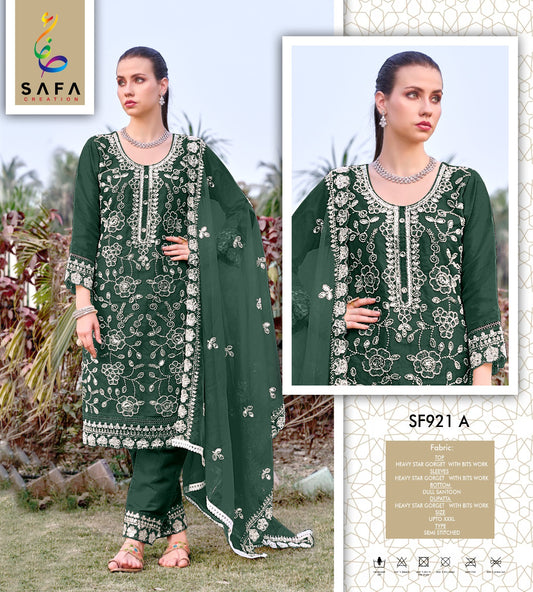 921A Safa Creation Star Georgette Pakistani Salwar Suits