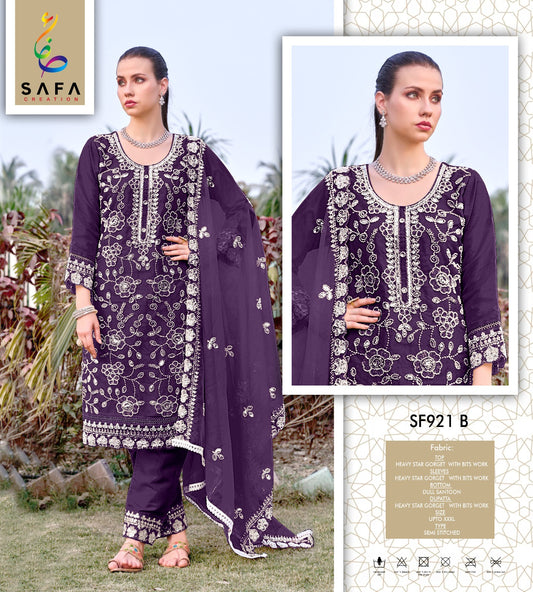 921B Safa Creation Star Georgette Pakistani Salwar Suits