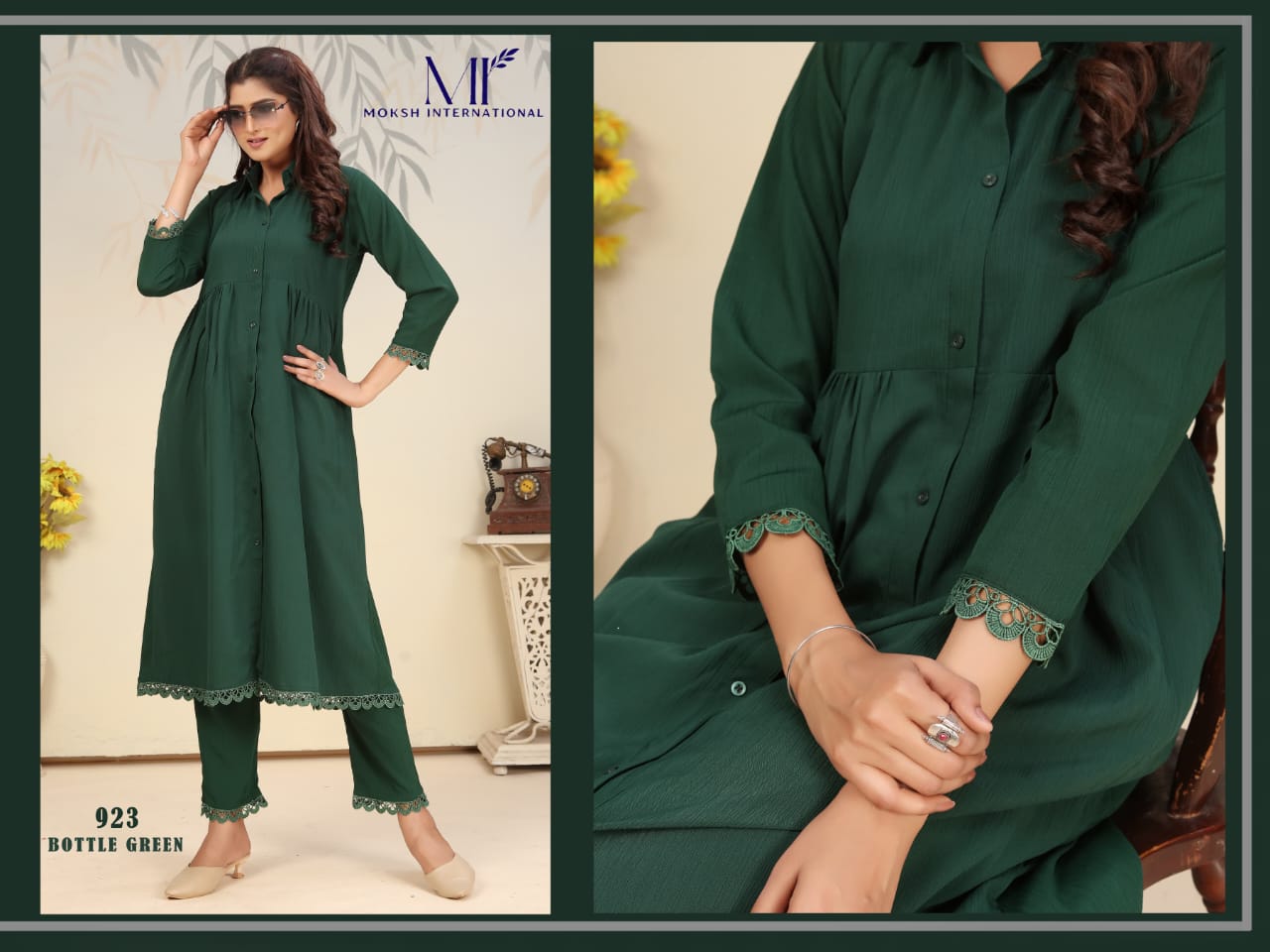 923 Ice Vol 1 Moksh Rinkal Cotton Kurti Pant Set