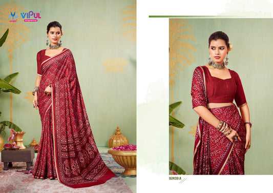 92439-A Antique Gold Vol 5 Vipul Crape Silk Sarees