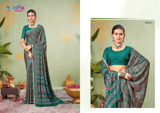 92439-C Antique Gold Vol 5 Vipul Crape Silk Sarees