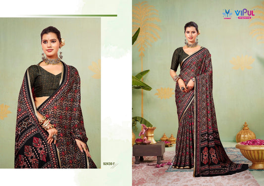 92439-F Antique Gold Vol 5 Vipul Crape Silk Sarees