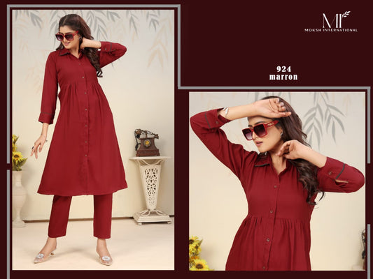 924 Ice Vol 1 Moksh Rinkal Cotton Kurti Pant Set