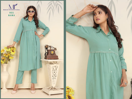 925 Ice Vol 2 Moksh Cotton Kurti Pant Set