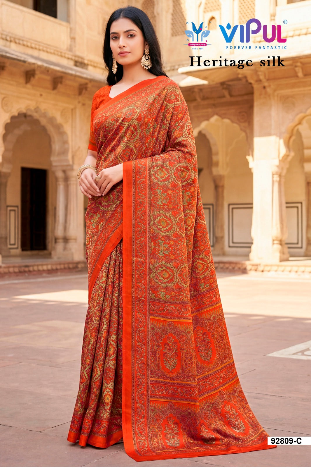 92809-C Heritage Vipul Silk Sarees