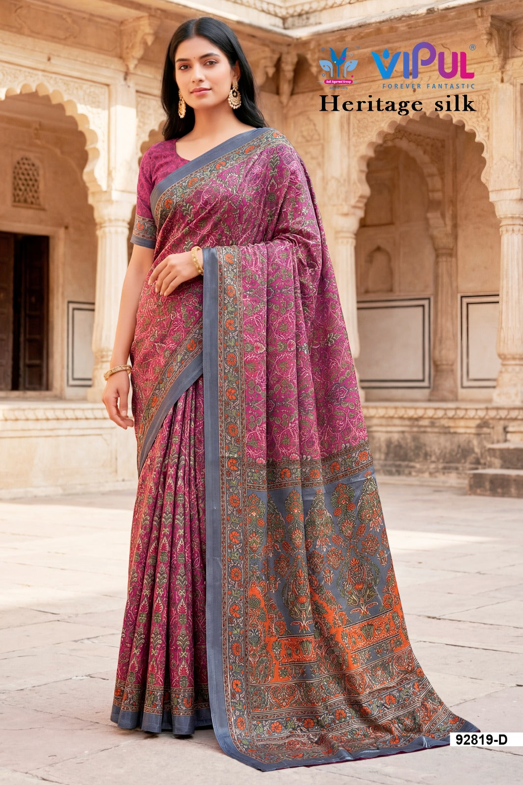 92819-D Heritage Vipul Silk Sarees