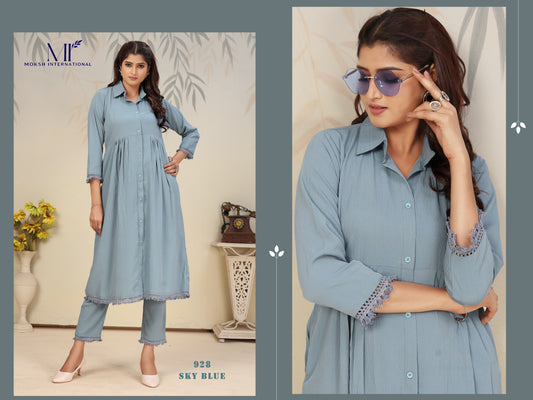 928 Ice Vol 2 Moksh Cotton Kurti Pant Set