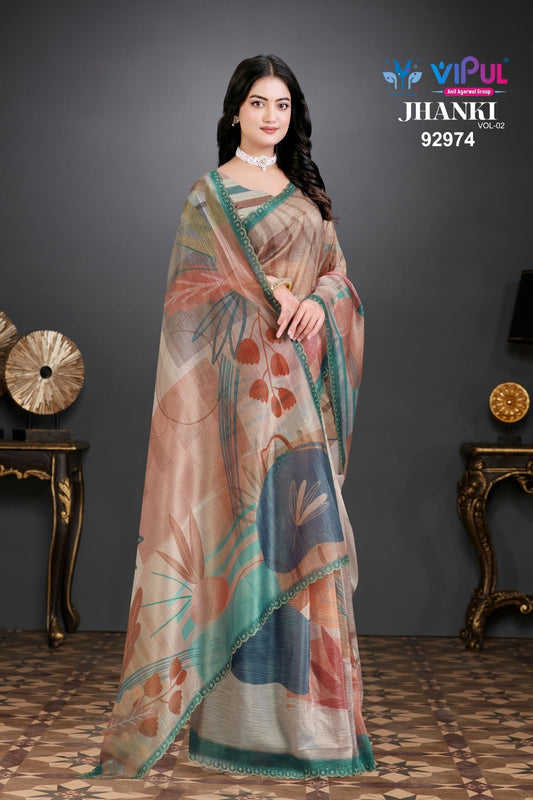 92974 Jhanki Vol 2 Vipul Organza Sarees
