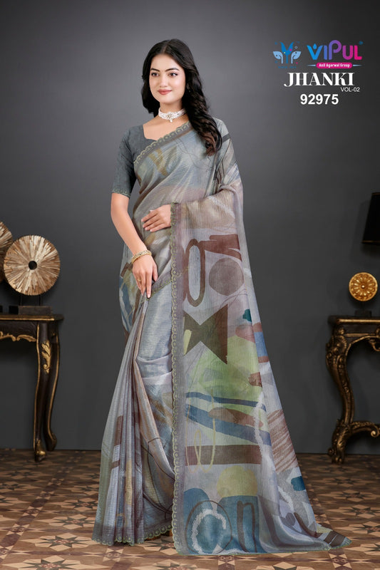92975 Jhanki Vol 2 Vipul Organza Sarees