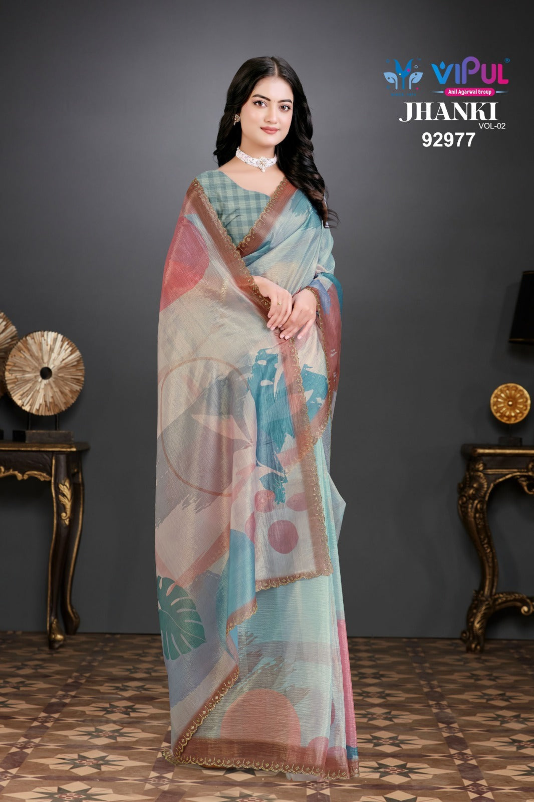 92977 Jhanki Vol 2 Vipul Organza Sarees