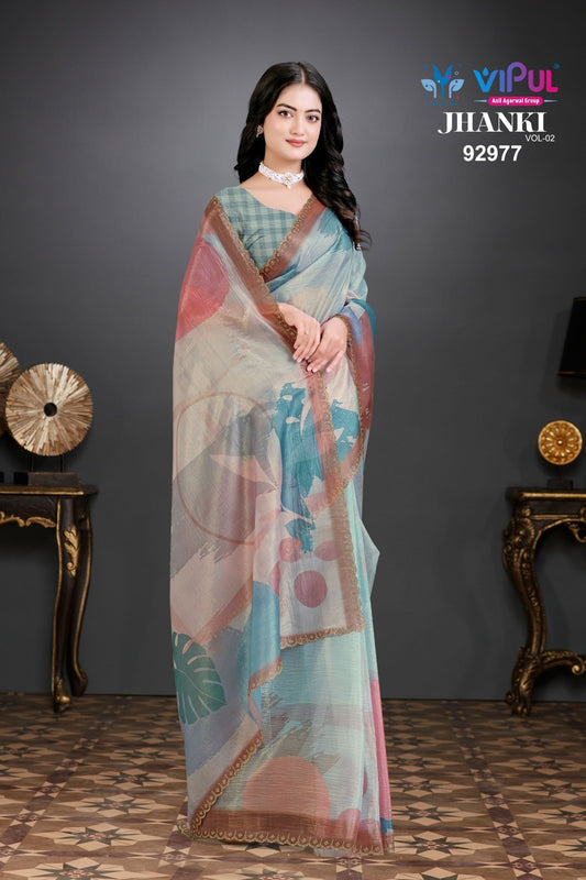 92977 Jhanki Vol 2 Vipul Organza Sarees