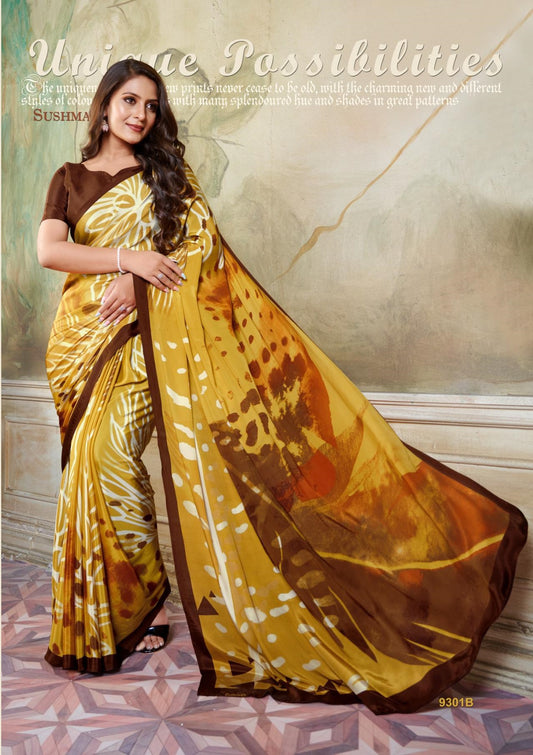 9301B Glam Sushma Printed Sarees
