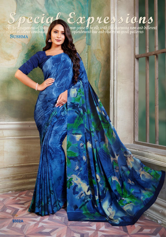 9302A Glam Sushma Printed Sarees