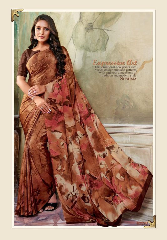 9302B Glam Sushma Printed Sarees