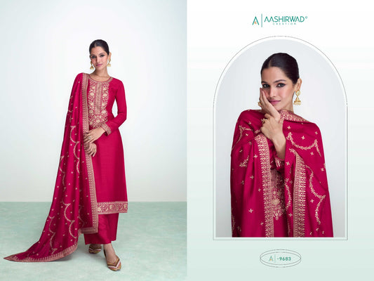 9683 Syra Aashirwad Creation Unstitched Suits