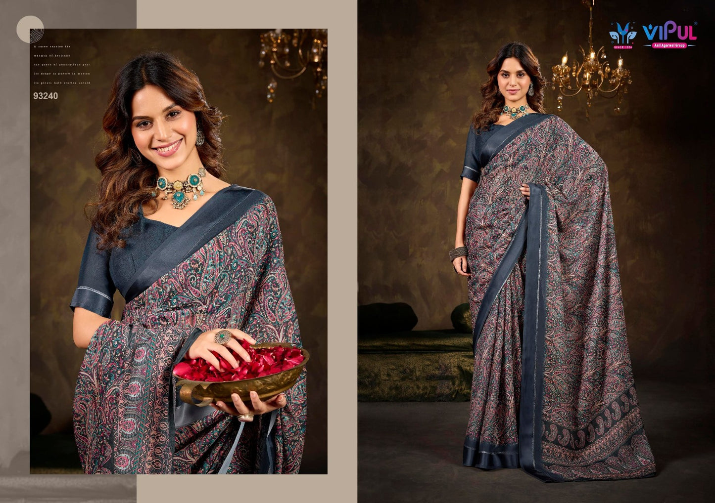 93240 Samriddhi Vol 6 Vipul Dull Moss Sarees