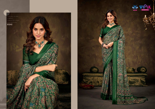 93242 Samriddhi Vol 6 Vipul Dull Moss Sarees