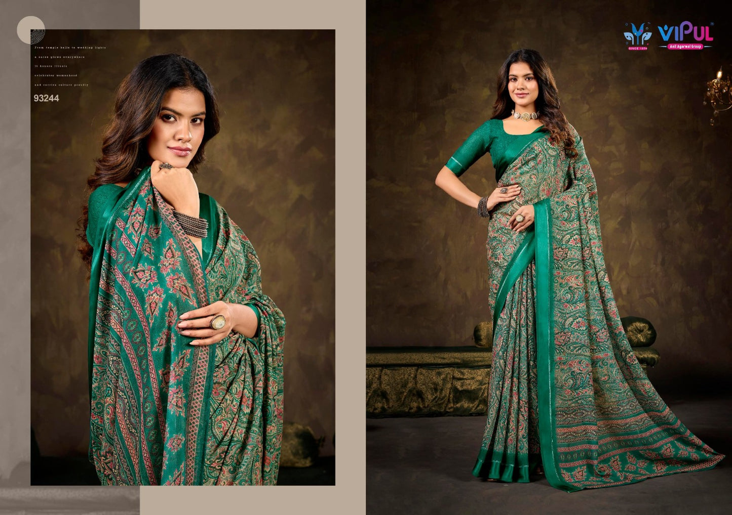 93244 Samriddhi Vol 6 Vipul Dull Moss Sarees