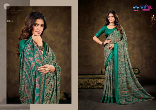 93244 Samriddhi Vol 6 Vipul Dull Moss Sarees