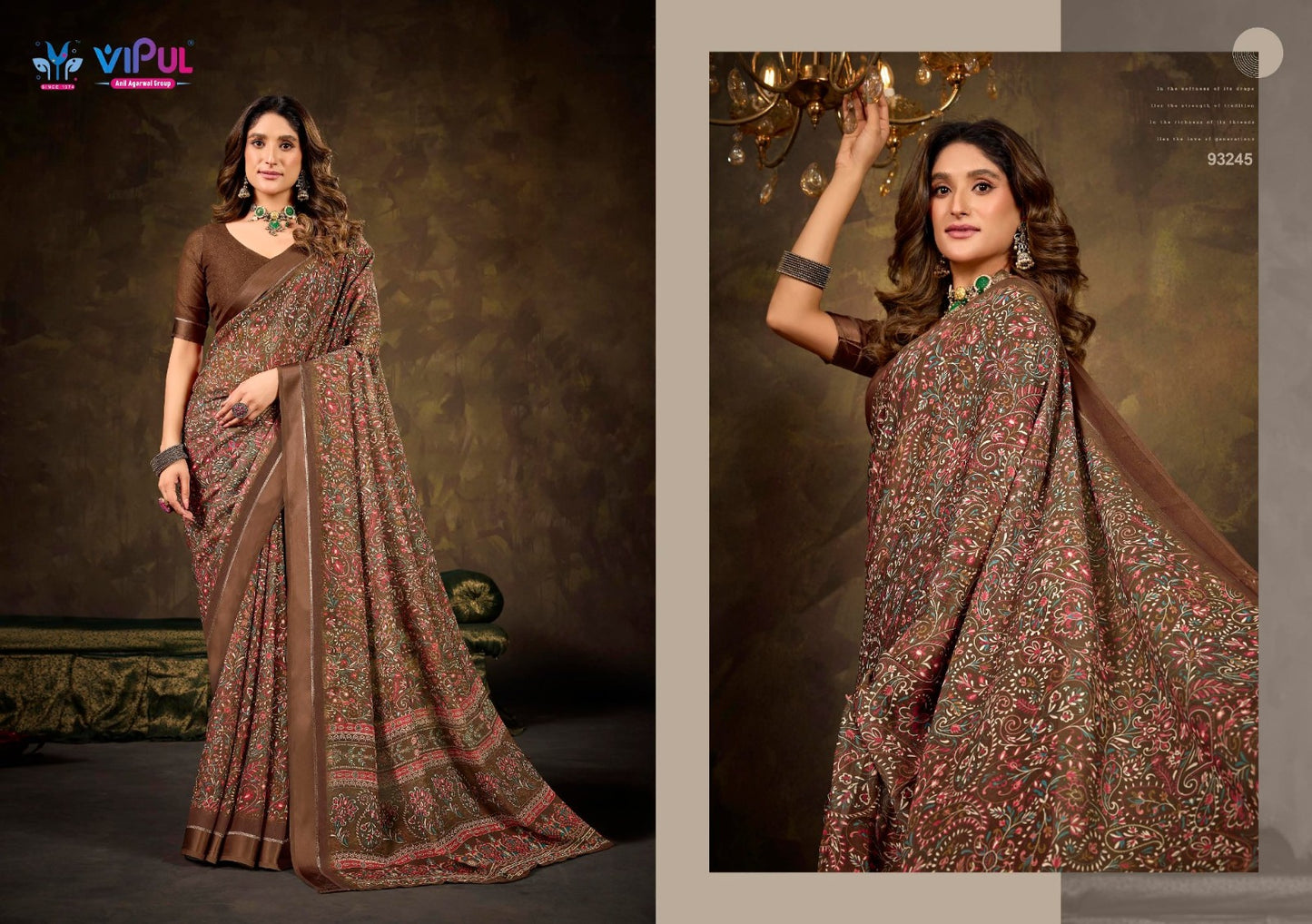 93245 Samriddhi Vol 6 Vipul Dull Moss Sarees