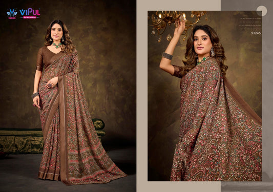93245 Samriddhi Vol 6 Vipul Dull Moss Sarees