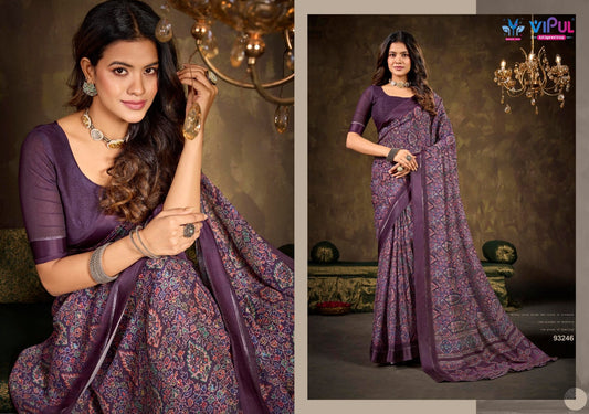 93246 Samriddhi Vol 6 Vipul Dull Moss Sarees
