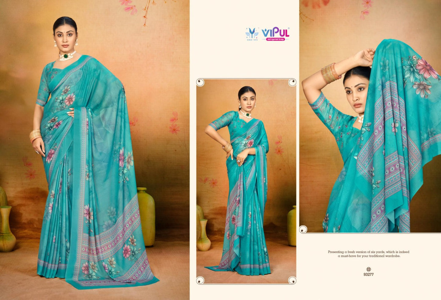 93277 Siddhi Vol 2 Vipul Wetless Sarees