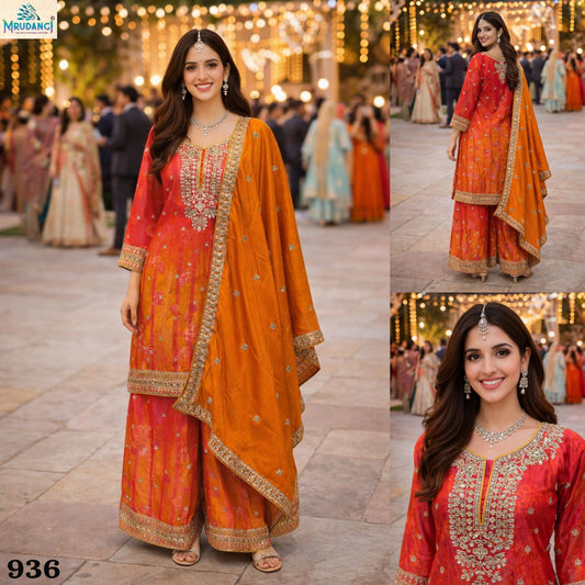 936 Rangoli Mrudangi Premium Chinon Readymade Suits