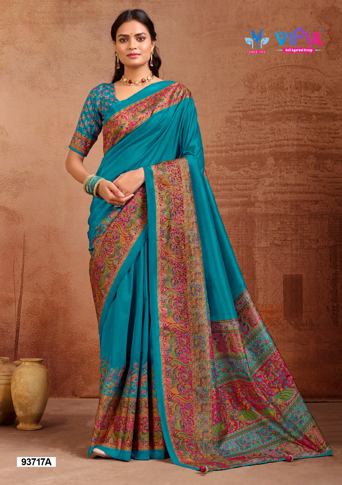 93717-A Ivory Vol 14 Vipul Silk Sarees