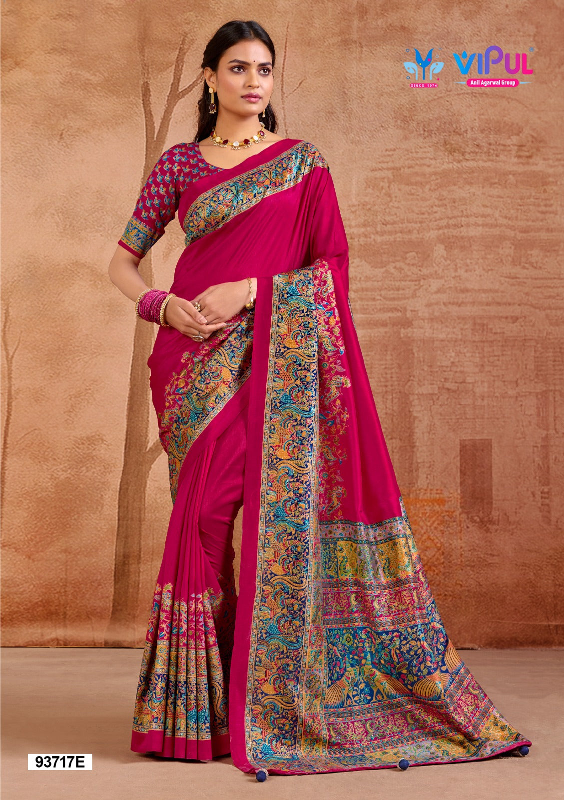 93717-E Ivory Vol 14 Vipul Silk Sarees