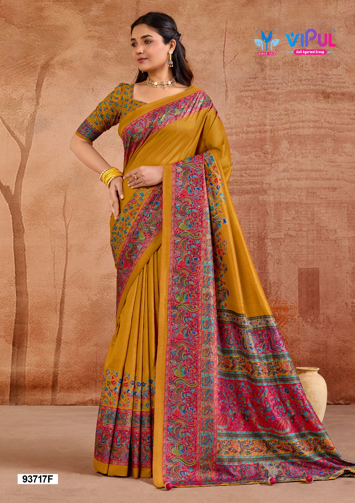 93717-F Ivory Vol 14 Vipul Silk Sarees